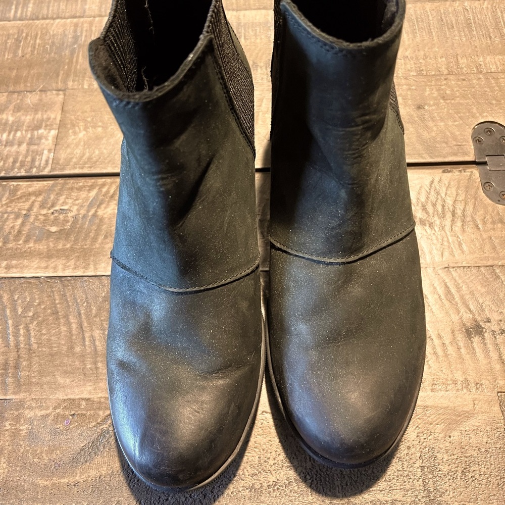 SOREL Joan of Arc Wedge II Chelsea Boot, Black, Sz 10.5